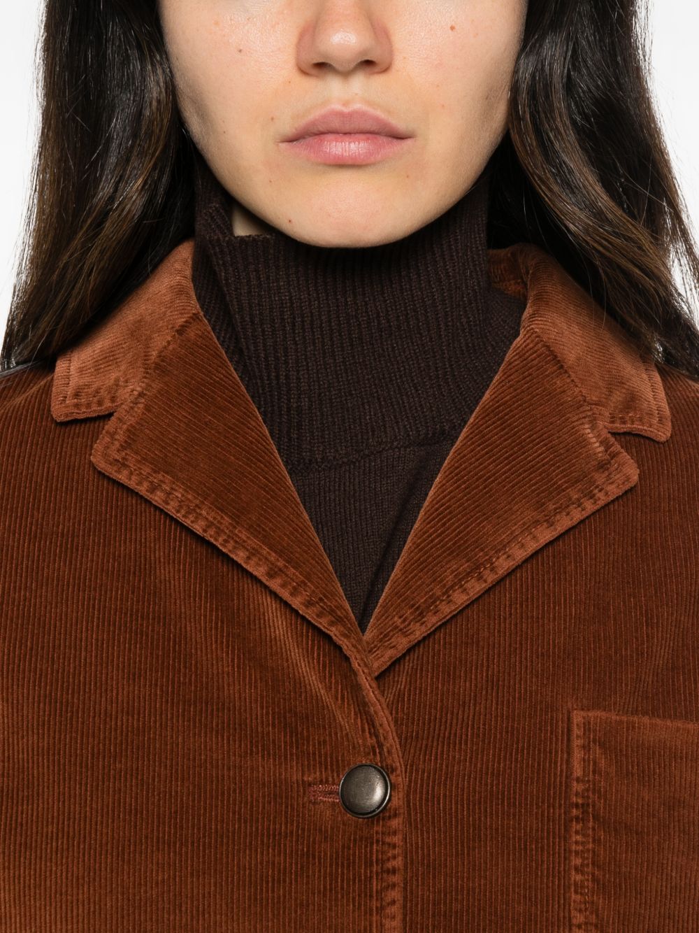CIRCOLO 1901 Blazer a costine marrone con tasche applicate 