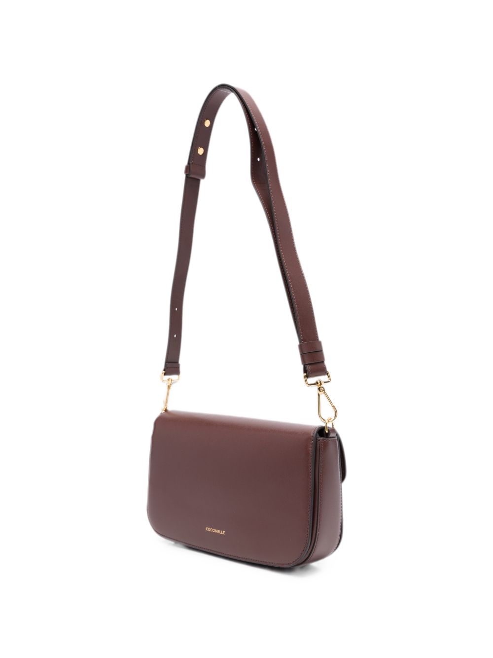 COCCINELLE Borsa Tote Bag bordeaux con tracolla regolabile e logo dorato 