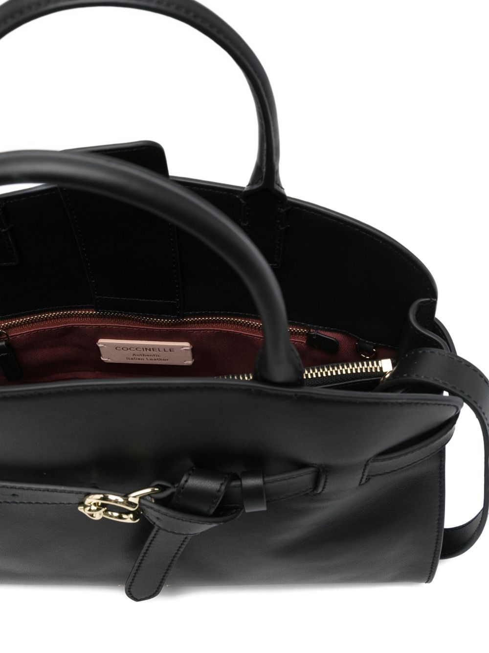 COCCINELLE Borsa a mano tote nera in pelle 