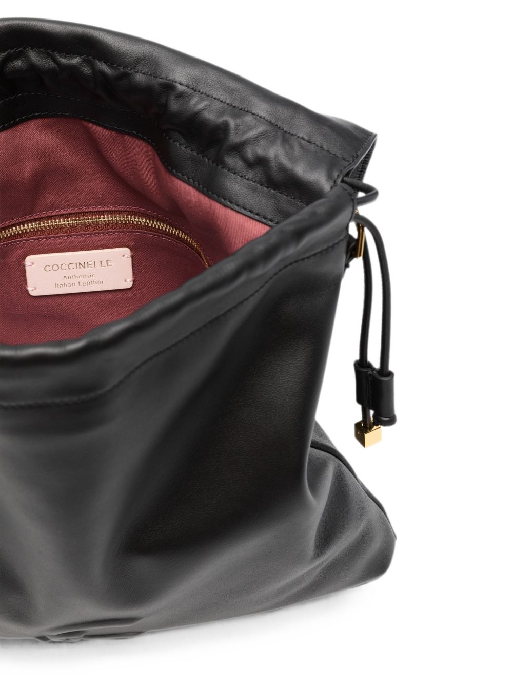 COCCINELLE Borsa Lidia Hobo in morbida pelle nera con logo 