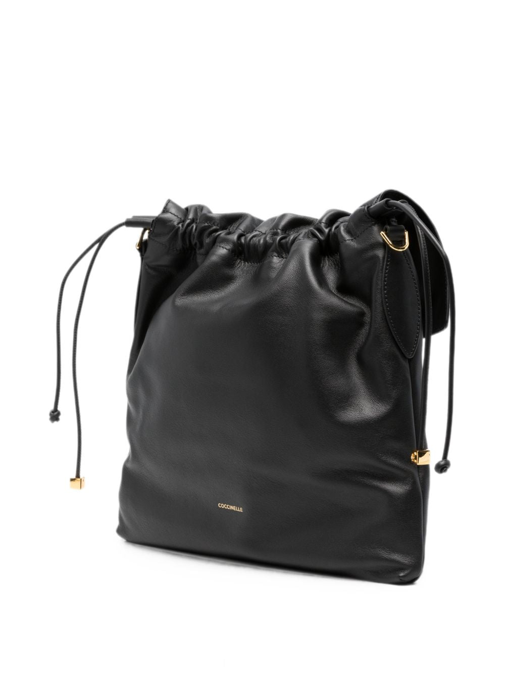 COCCINELLE Borsa Lidia Hobo in morbida pelle nera con logo 