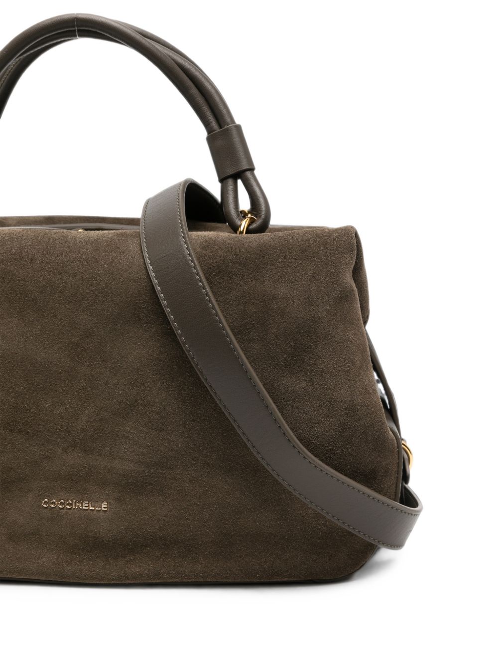 COCCINELLE Borsa a spalla marrone in suede 