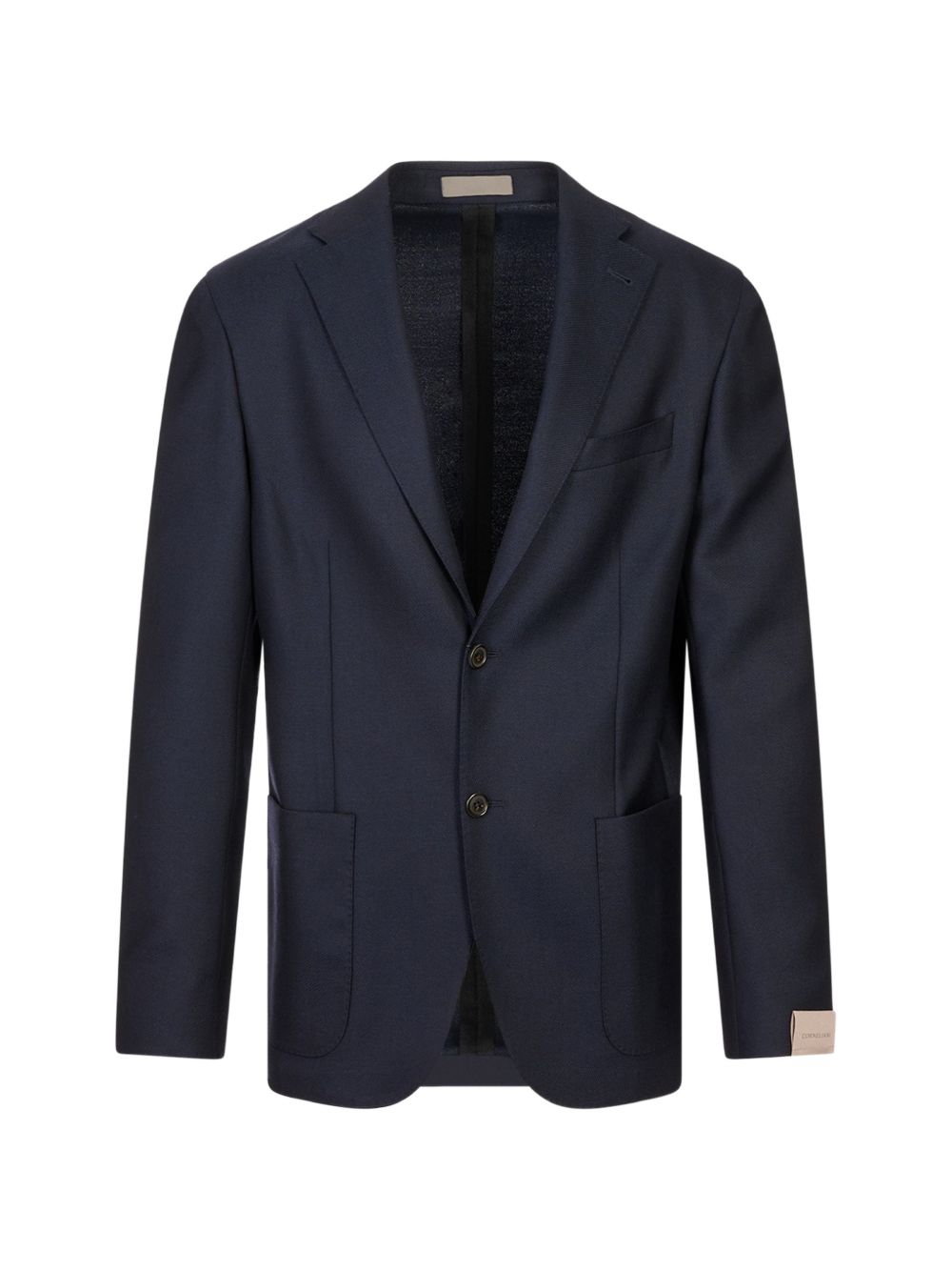 CORNELIANI Blazer monopetto blu navy in seta misto lana 