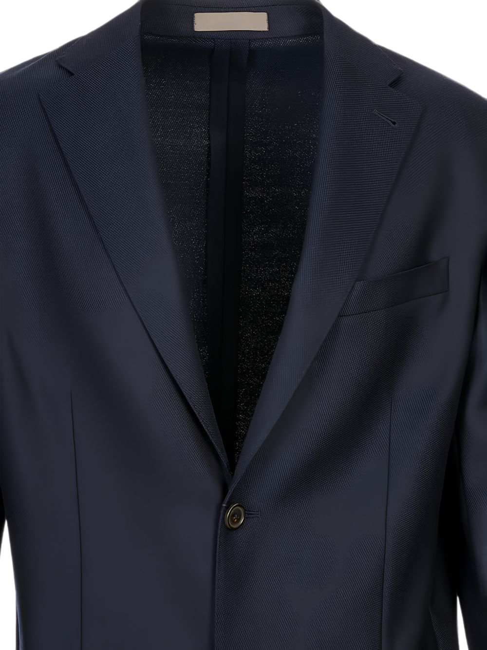 CORNELIANI Blazer monopetto blu navy in seta misto lana 
