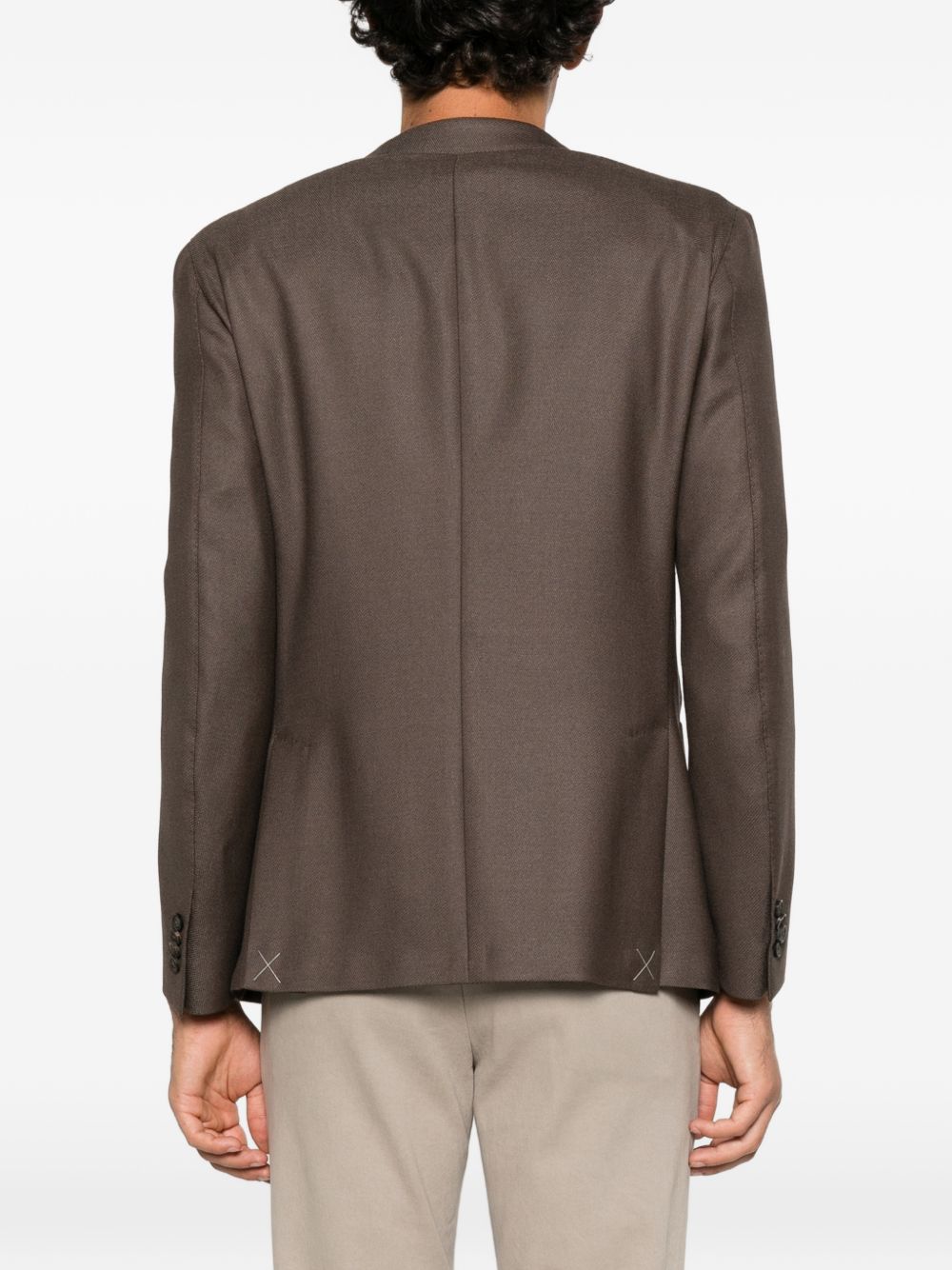 CORNELIANI Blazer in lana misto seta marrone 