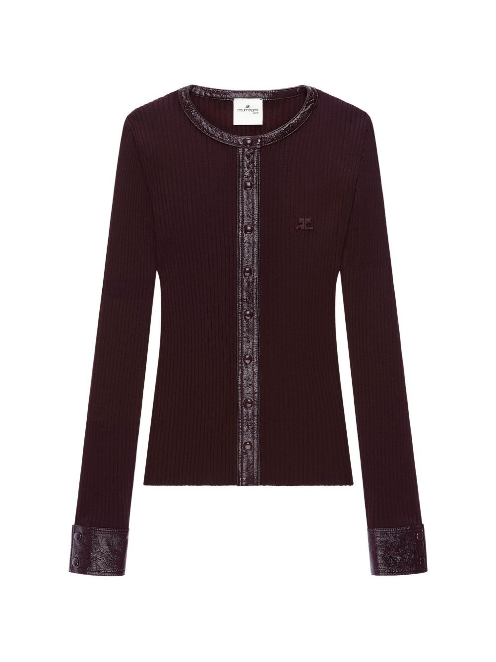 COURREGES Cardigan in maglia burgundy 