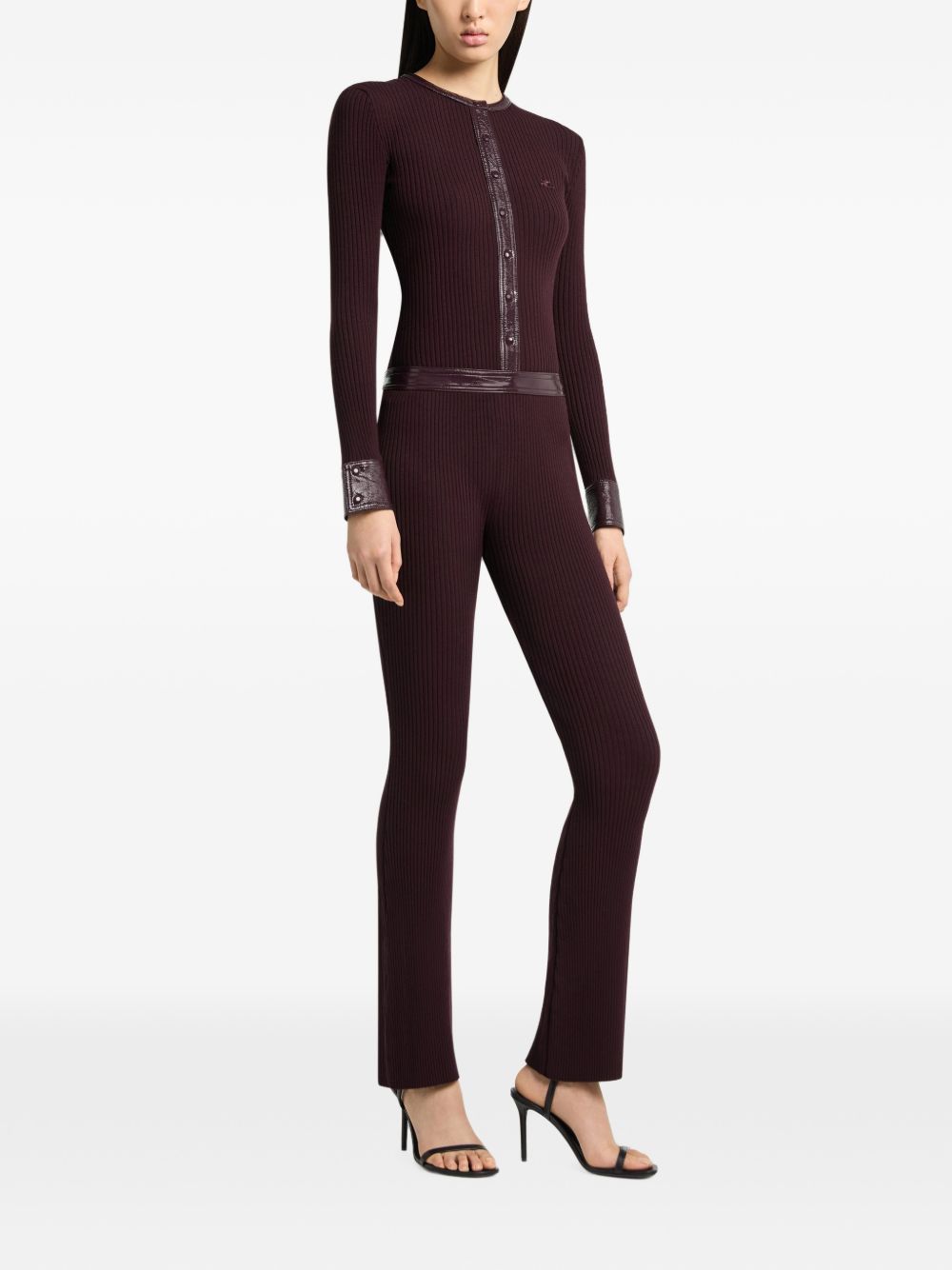 COURREGES Cardigan in maglia burgundy 