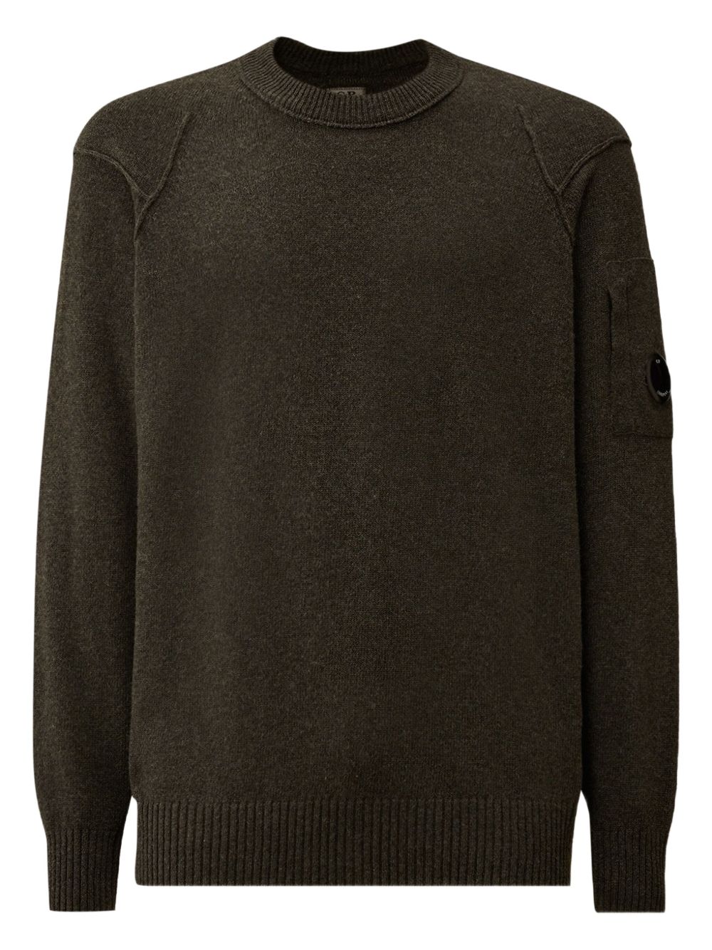 CP COMPANY Maglia da uomo girocollo verde scuro in lana 