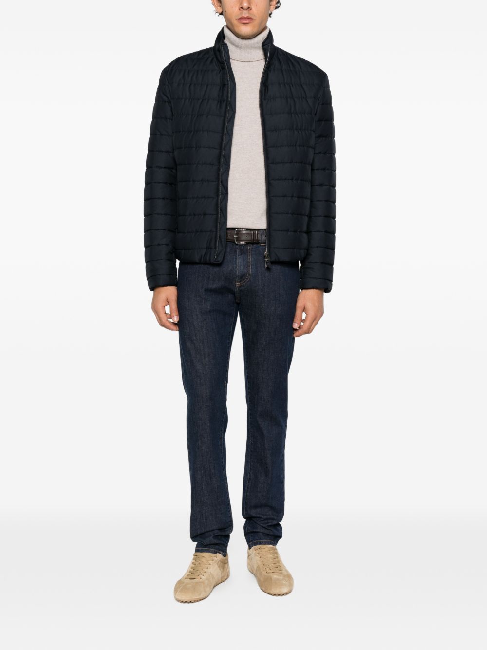 DANIELE FIESOLI Maglia a collo alto in lana misto cashmere beige 