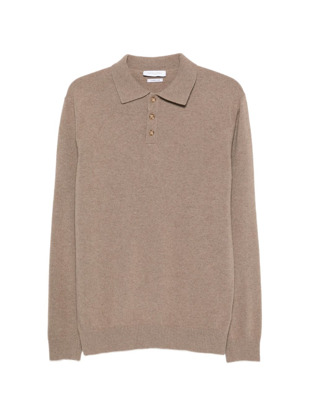 DANIELE FIESOLI Polo color sabbia in lana e cashmere 