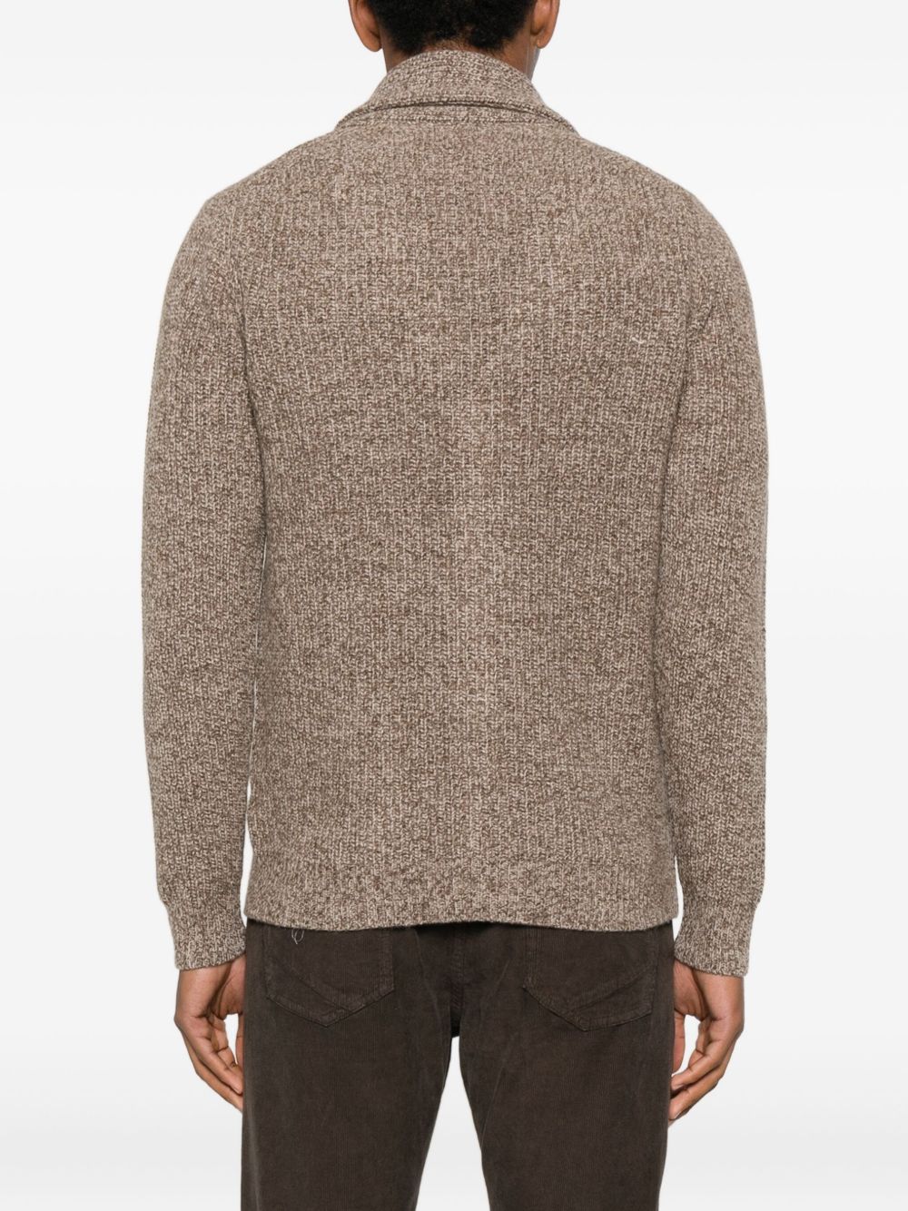 DANIELE FIESOLI Cardigan color sabbia con tasche e scollo a V 