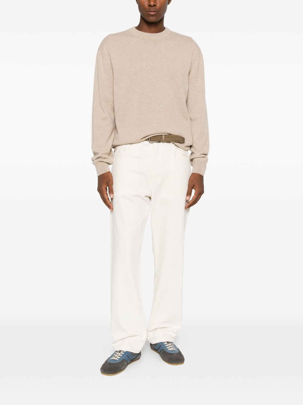 DANIELE FIESOLI Maglia in cashmere girocollo beige 