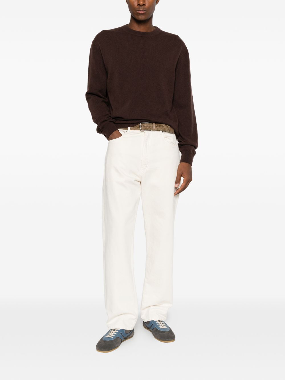 DANIELE FIESOLI Maglia girocollo in cashmere marrone 