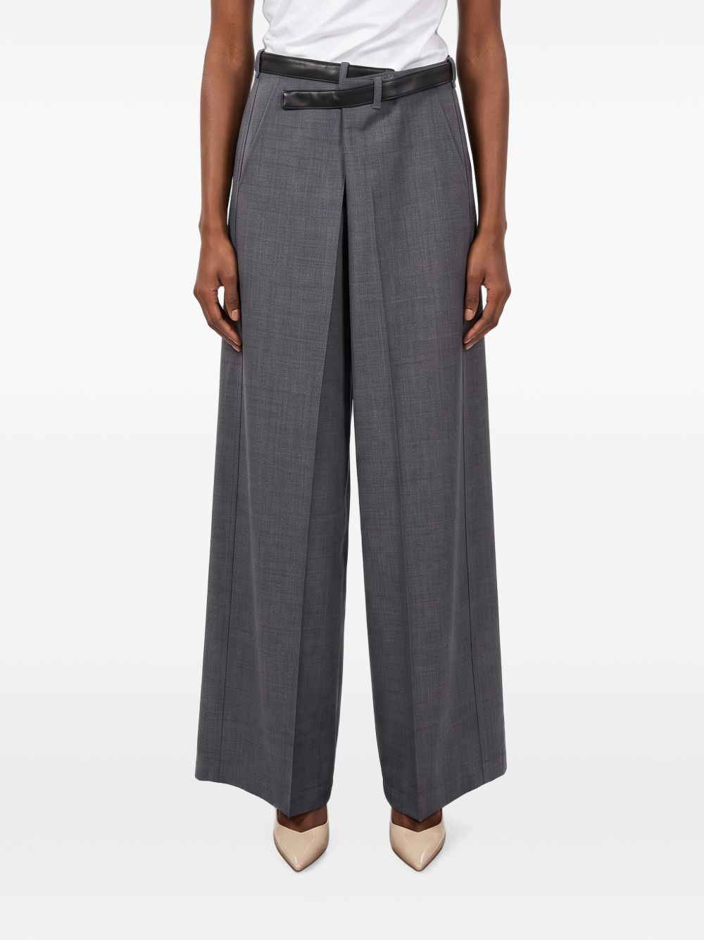 DARKPARK Pantaloni Gaia grigio in misto lana 