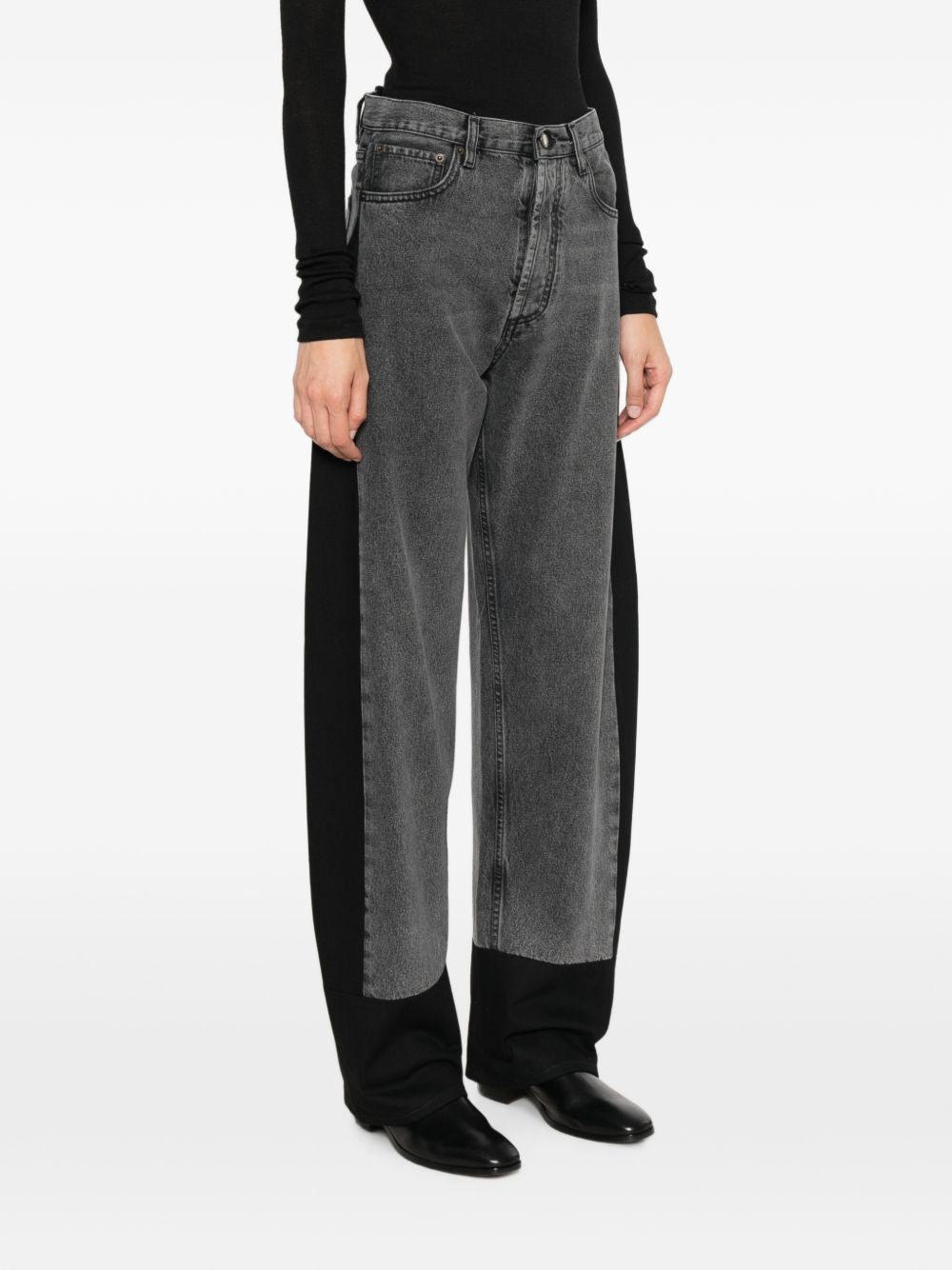 DARKPARK Jeans Laurene grigio in denim di cotone 