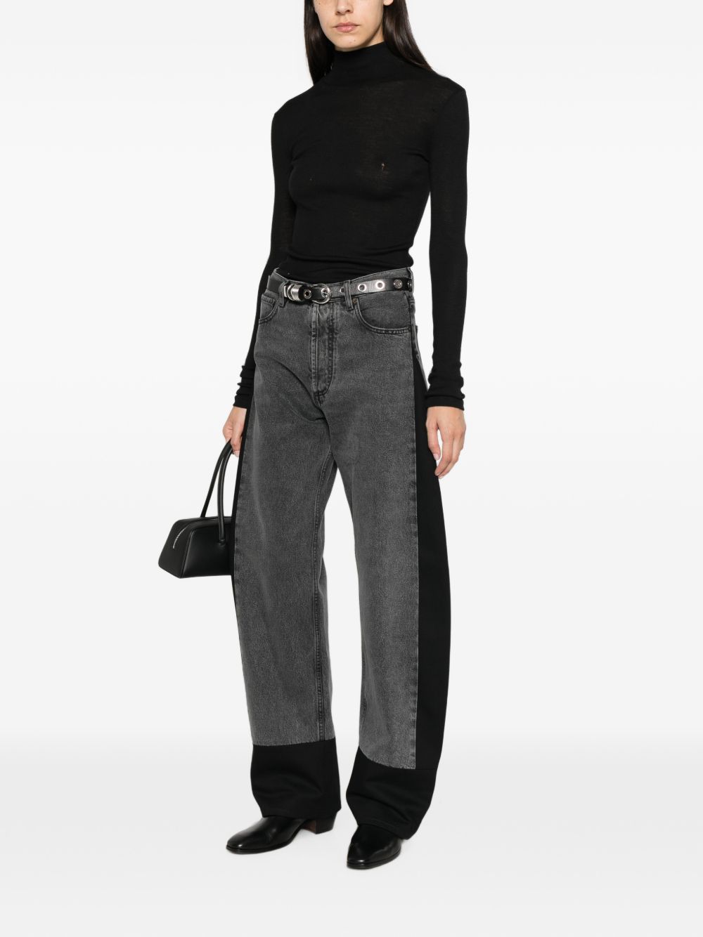 DARKPARK Jeans Laurene grigio in denim di cotone 