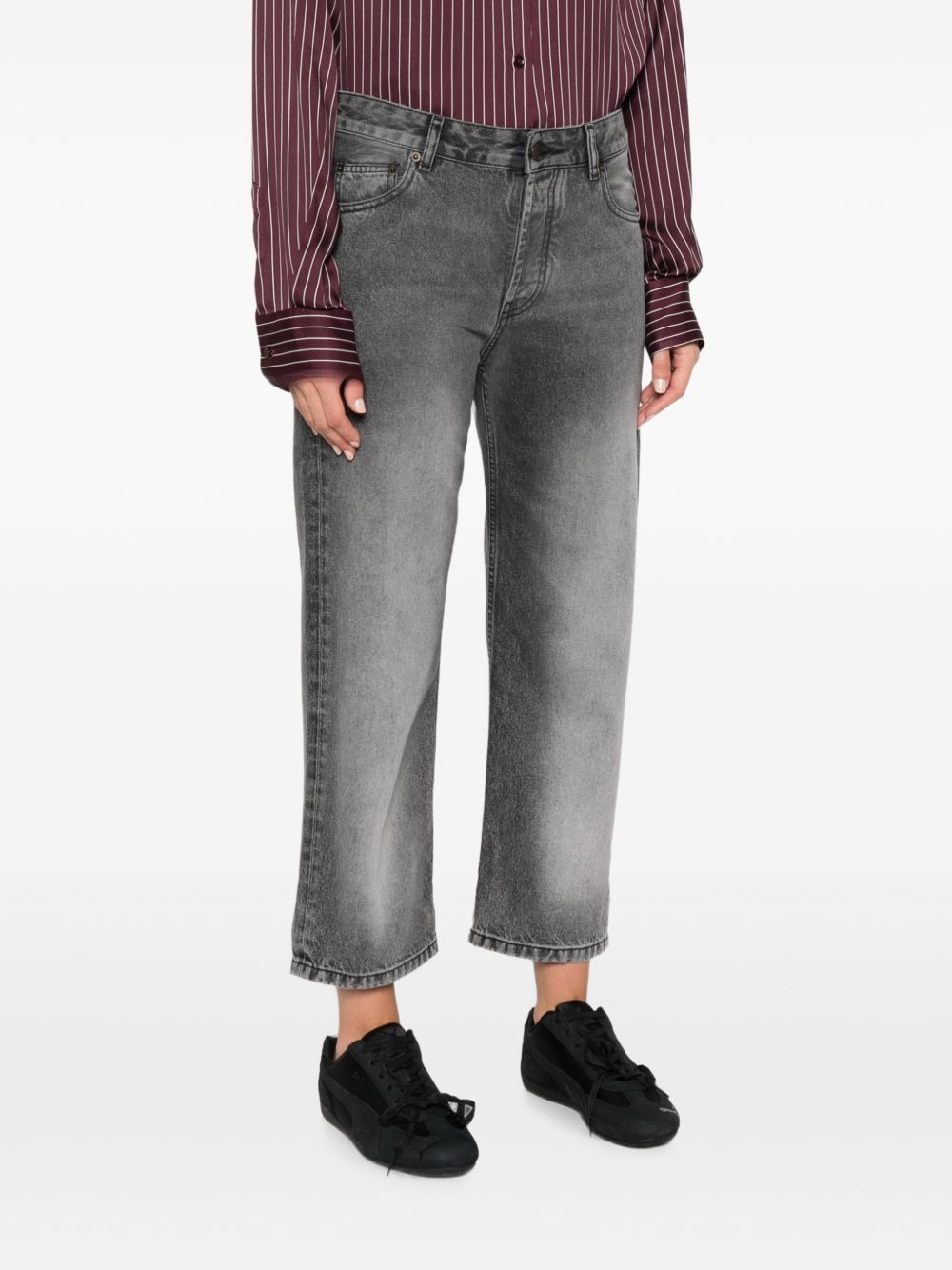 DARKPARK Jeans Lizzie in denim nero di cotone 