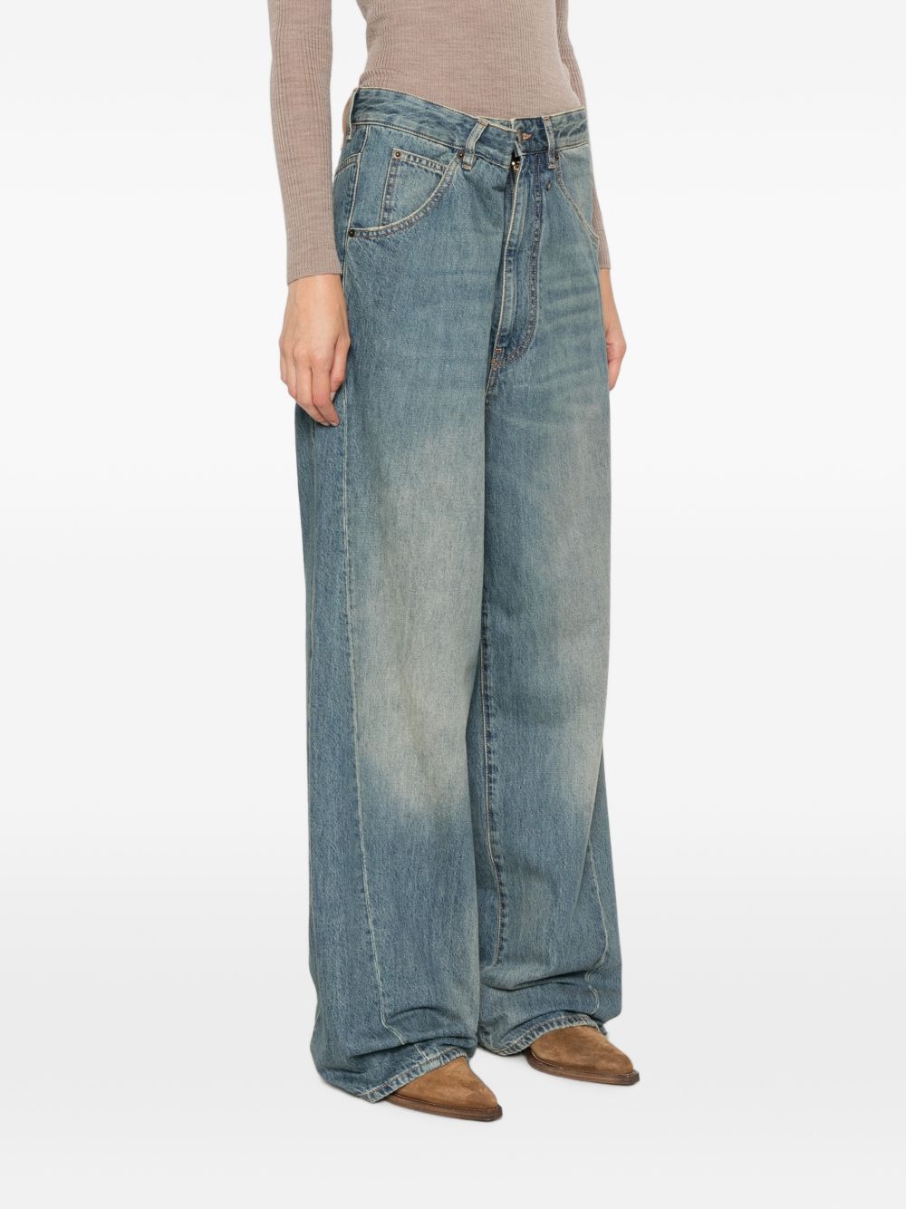DARKPARK Jeans Ines blu in denim di cotone 