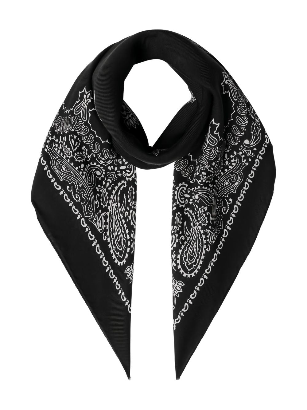 DESTIN Foulard quadrato nero con stampa paisley 