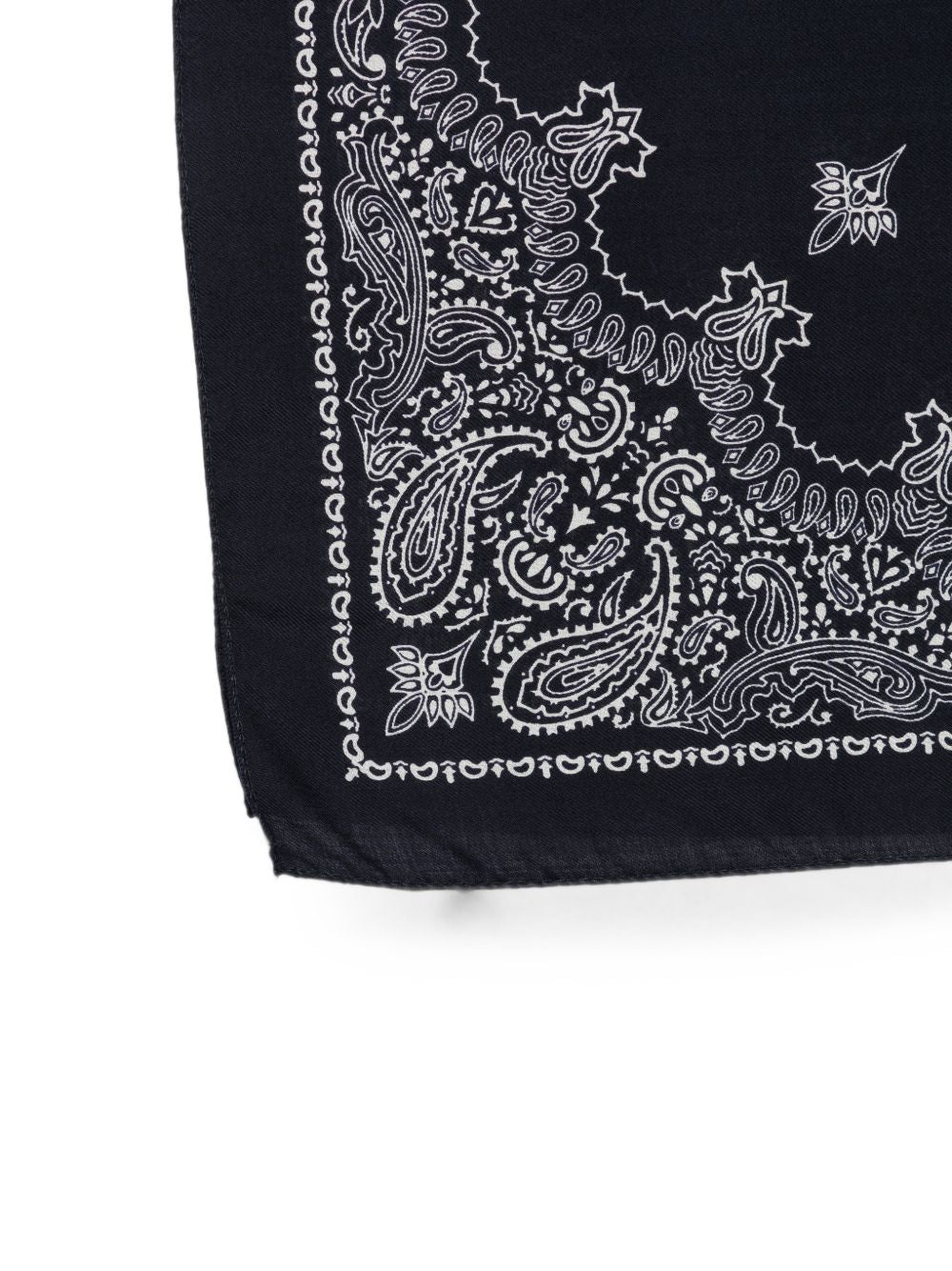 DESTIN Foulard bandana in lana con stampa paisley blu navy 