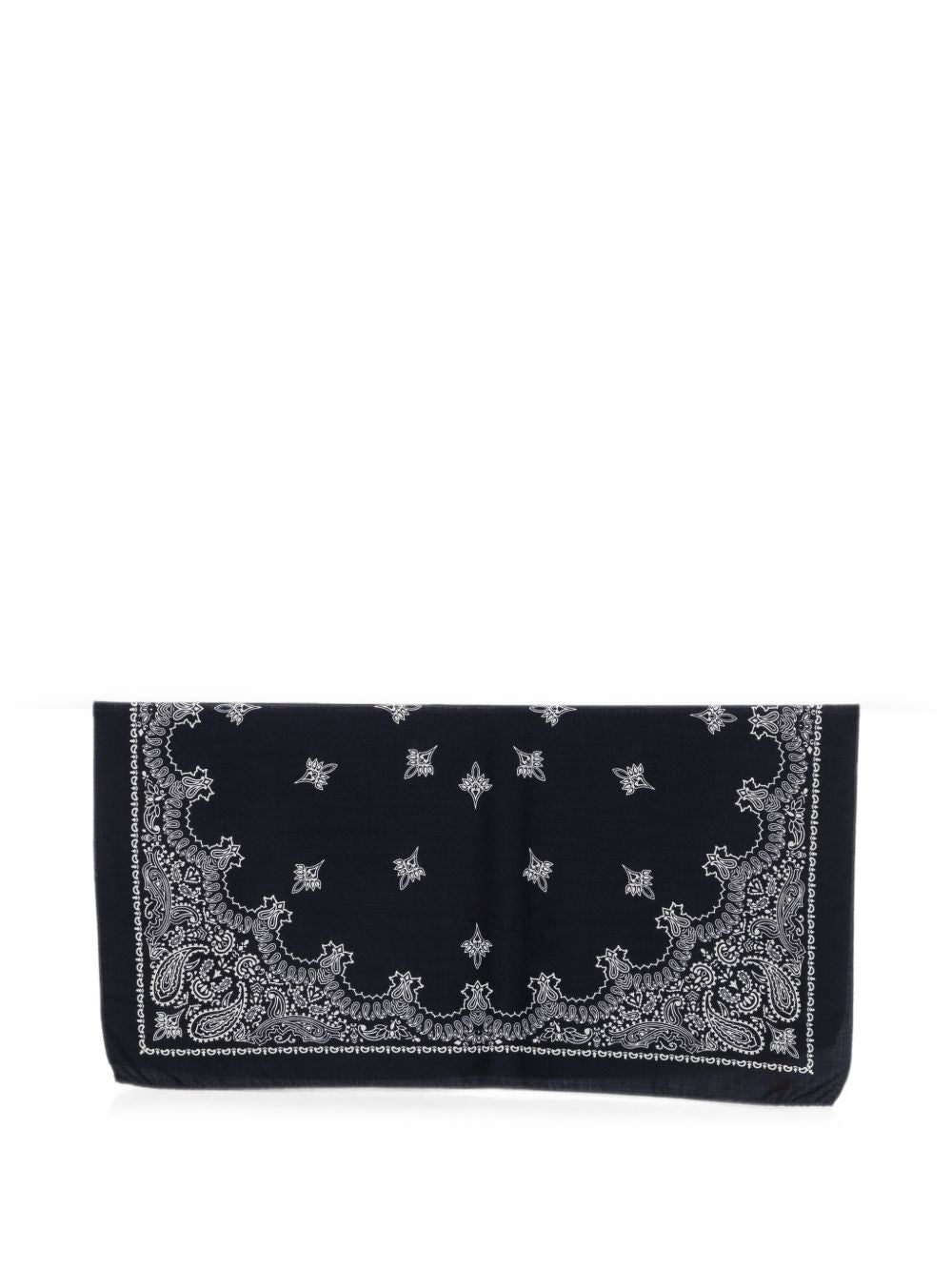 DESTIN Foulard bandana in lana con stampa paisley blu navy 