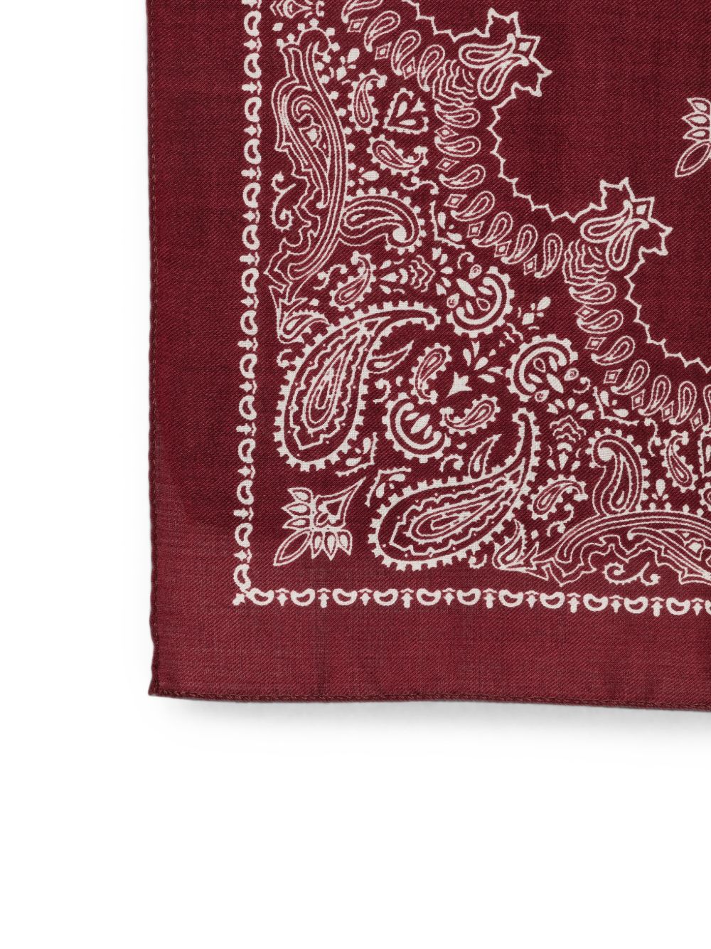 DESTIN Foulard bandana in lana con stampa paisley bordeaux 