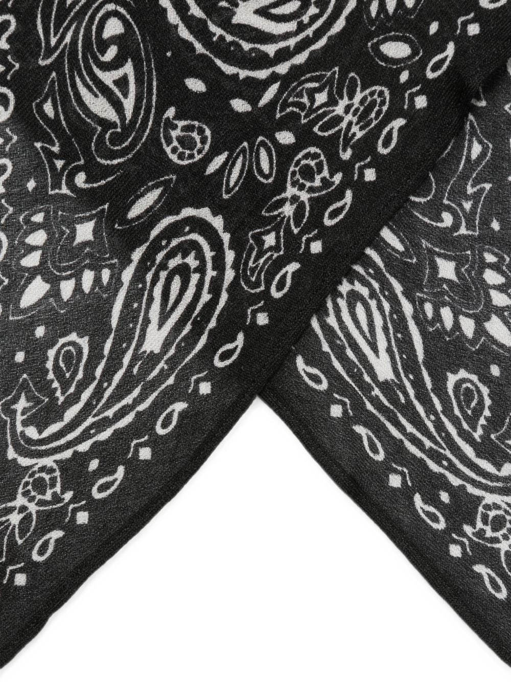 DESTIN Foulard nero con motivo jacquard bianco 