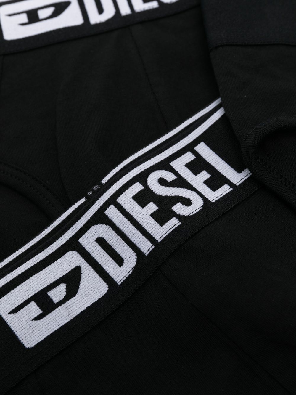DIESEL Set da 3 slip neri in cotone con logo 