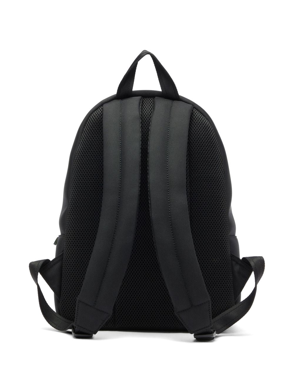DIESEL Zaino nero con tasca frontale e placca logo satinata 