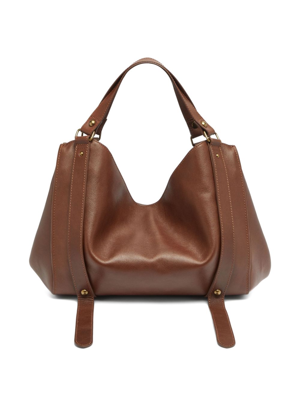DIESEL Borsa marrone scuro in simil-pelle dal design a pieghe 