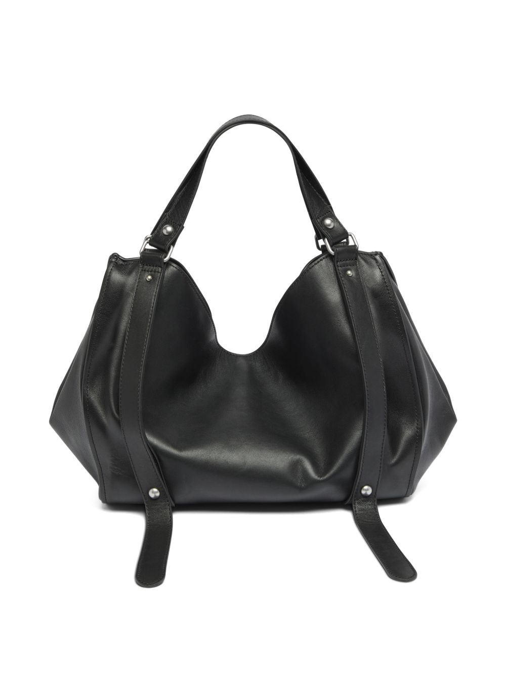 DIESEL Borsa nera in simil-pelle dal design a pieghe 