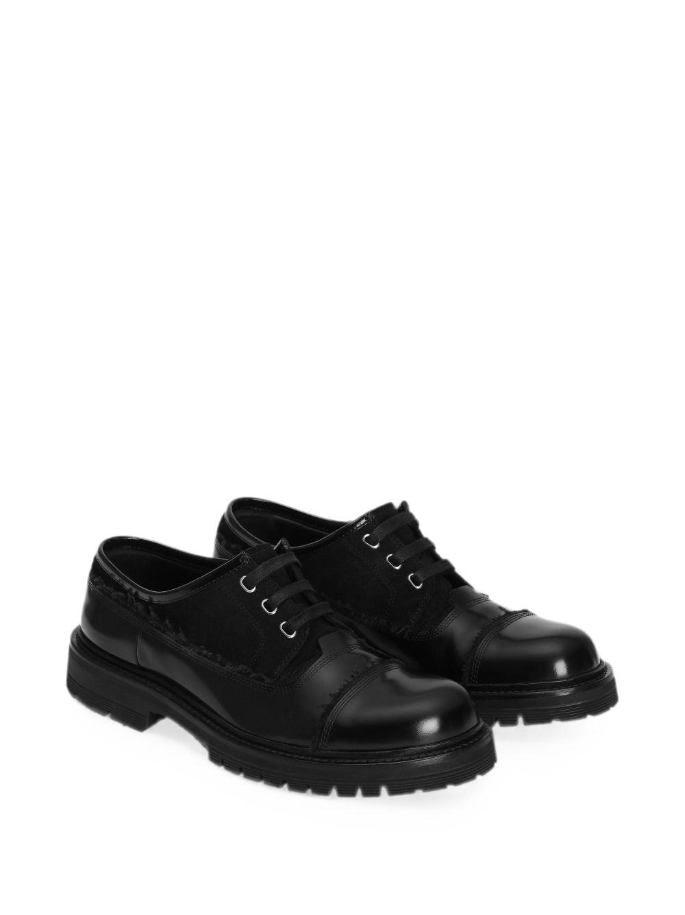 DOLCE e GABBANA Scarpe eleganti stringate nere da uomo 
