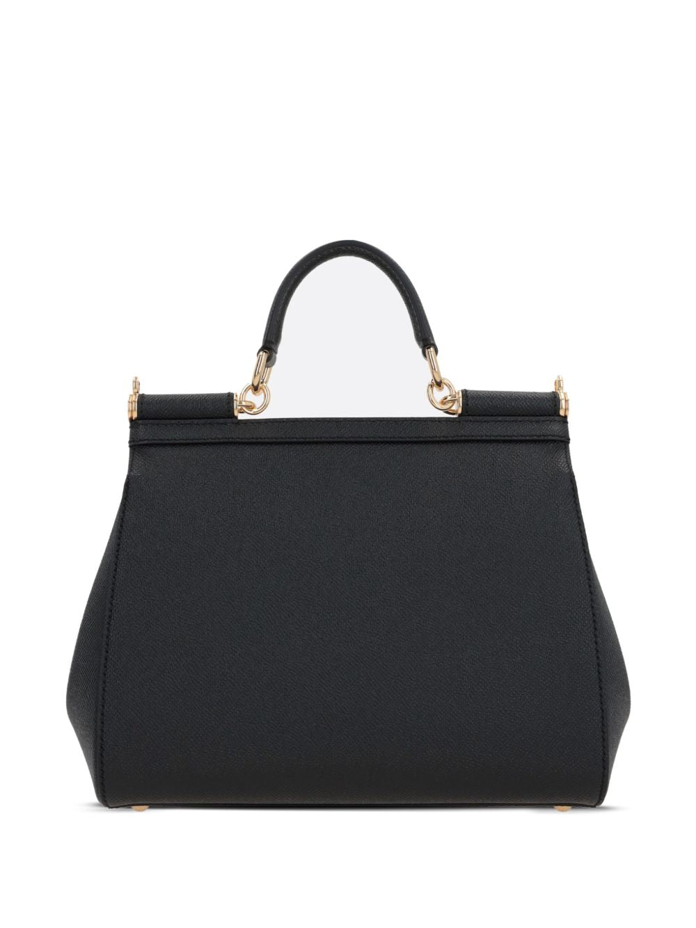 DOLCE e GABBANA Borsa Sicily Large nera in pelle di vitello 