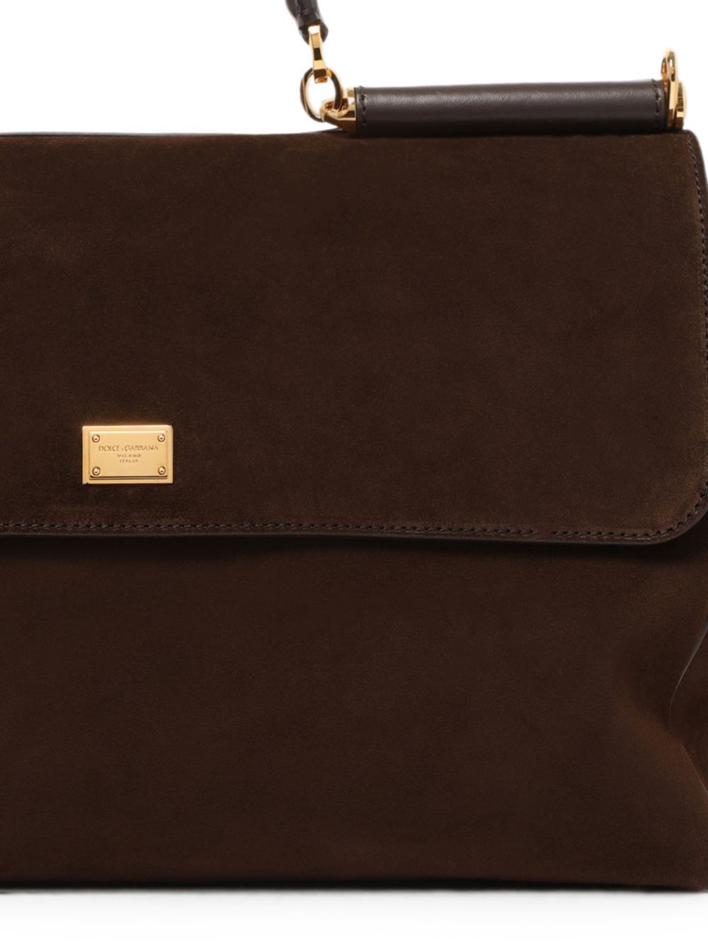 DOLCE e GABBANA Borsa My Sicily in suede marrone con tracolla 