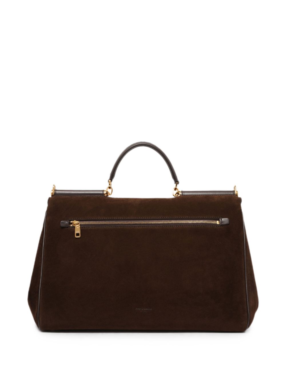 DOLCE e GABBANA Borsa My Sicily in suede marrone con tracolla 