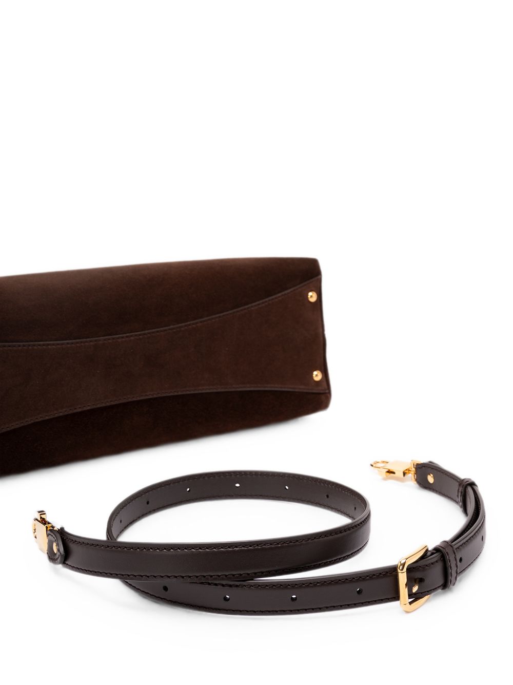 DOLCE e GABBANA Borsa Vittoria a spalla in pelle scamosciata marrone 