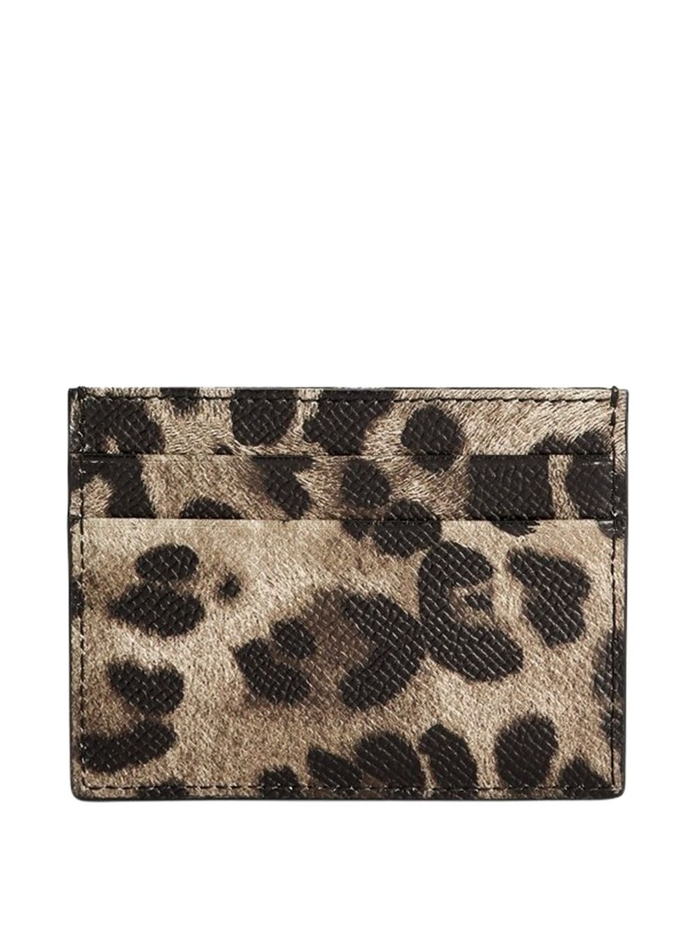 DOLCE e GABBANA Portacarte in pelle Dauphine con placca logo 