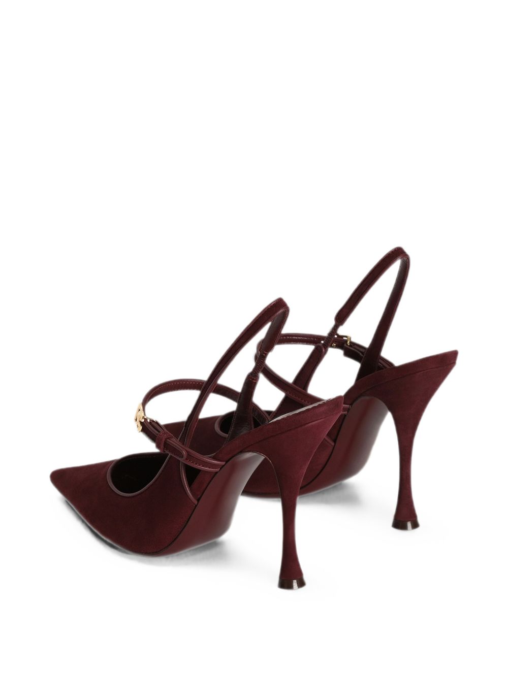 DOLCE e GABBANA Slingback in suede color bordeaux con tacco alto 