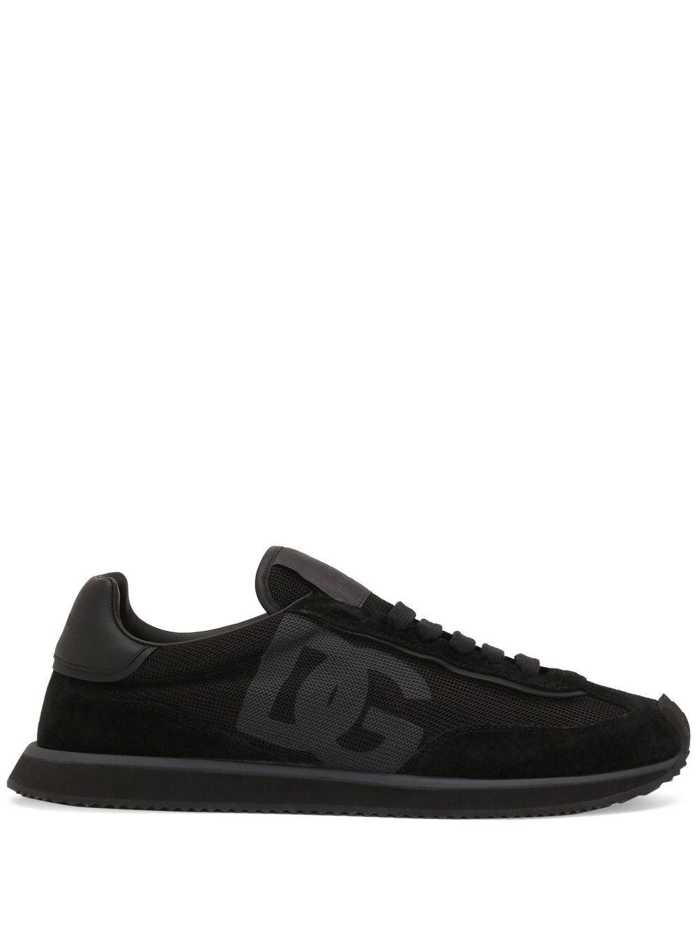 DOLCE e GABBANA Sneakers DG Cushion in pelle scamosciata e mesh nere 