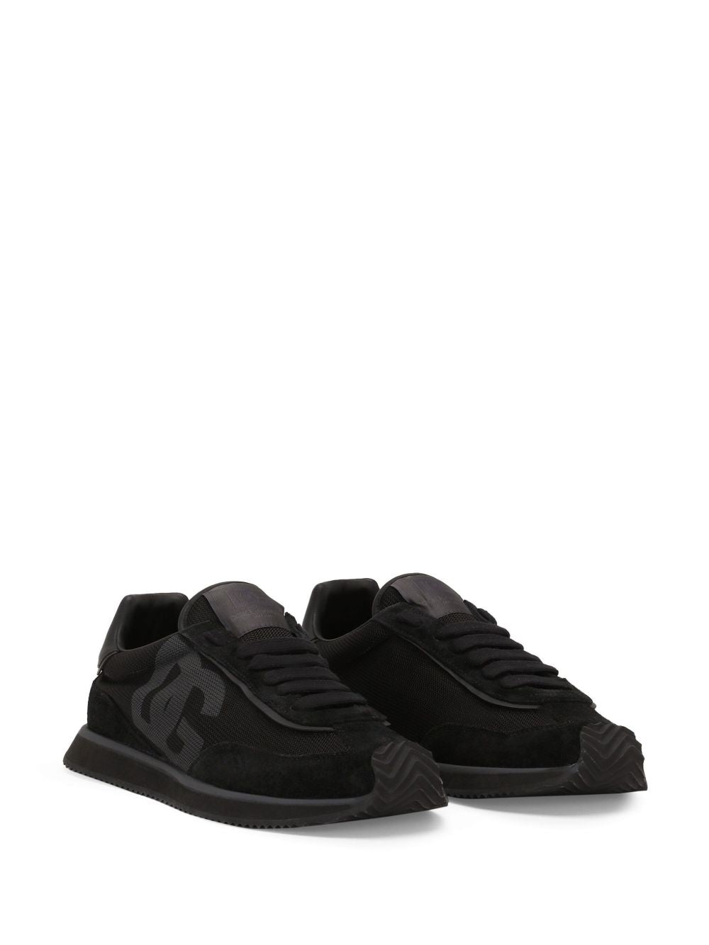 DOLCE e GABBANA Sneakers DG Cushion in pelle scamosciata e mesh nere 