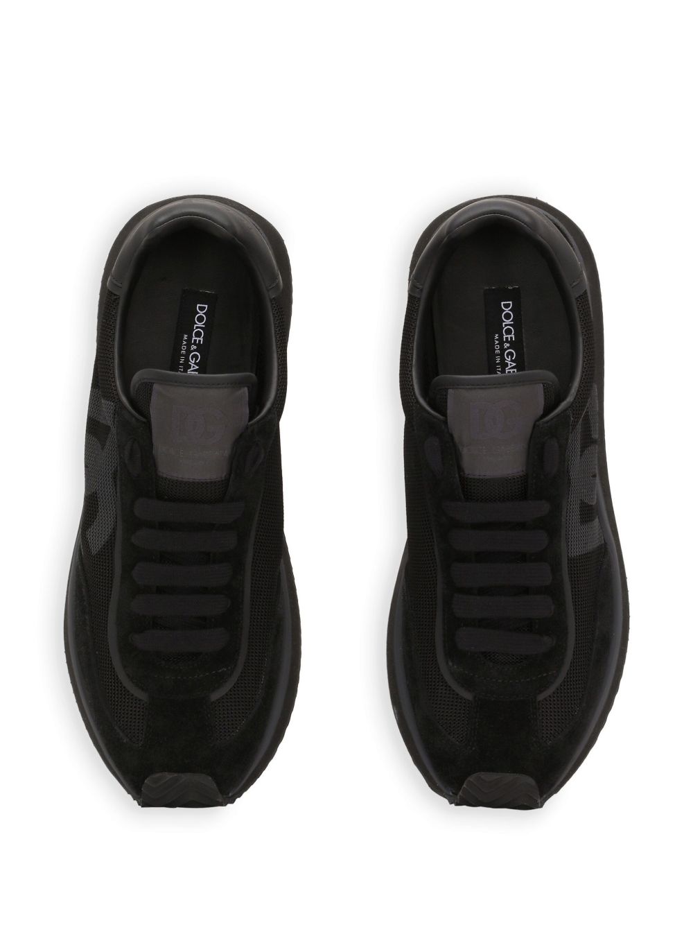 DOLCE e GABBANA Sneakers DG Cushion in pelle scamosciata e mesh nere 