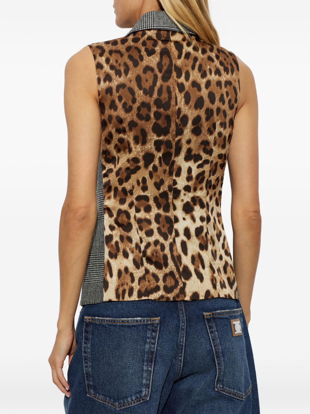 DOLCE e GABBANA Gilet doppiopetto grigio in misto lana e cashmere 