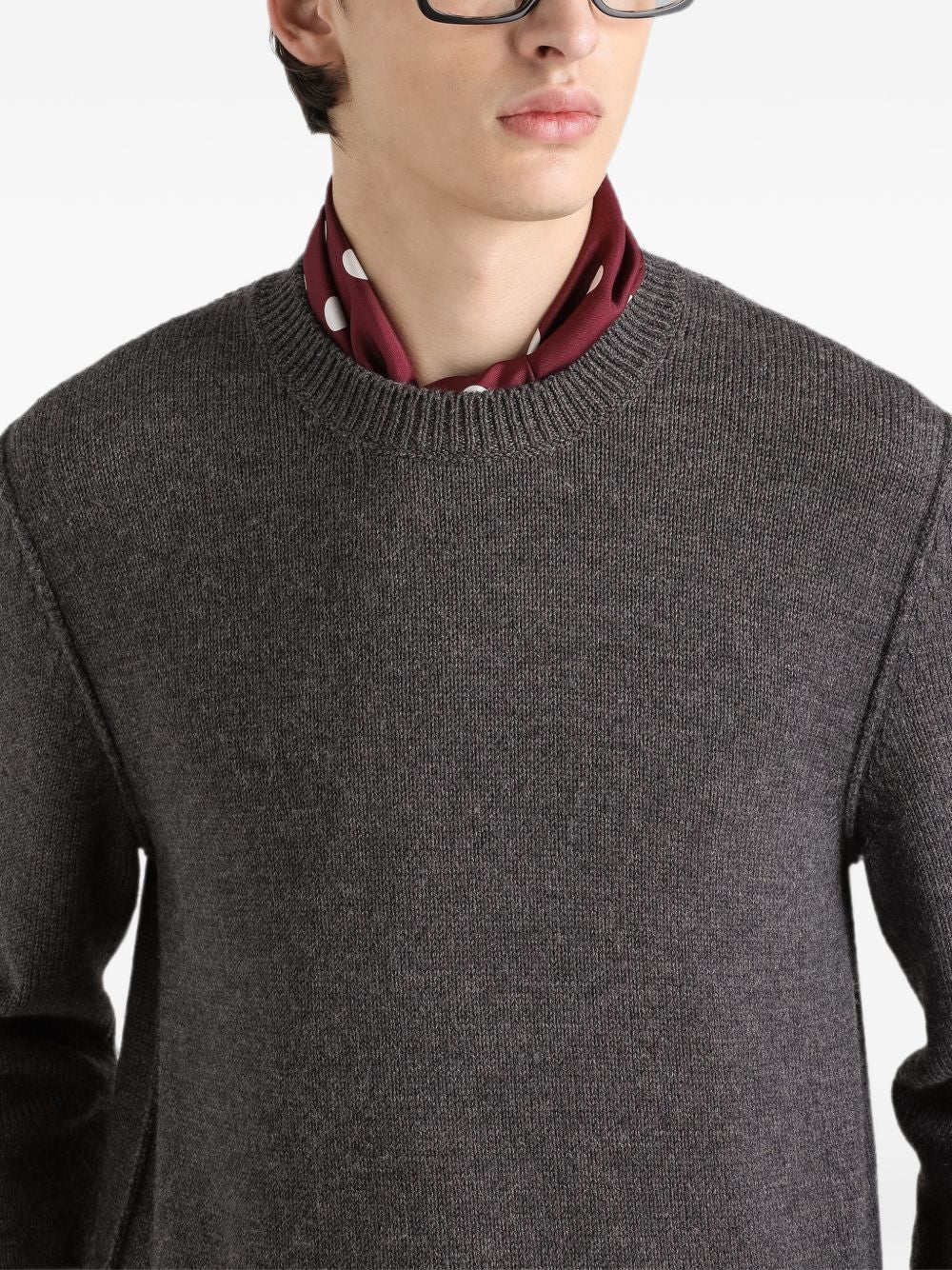 DOLCE e GABBANA Maglia girocollo in lana grigia 