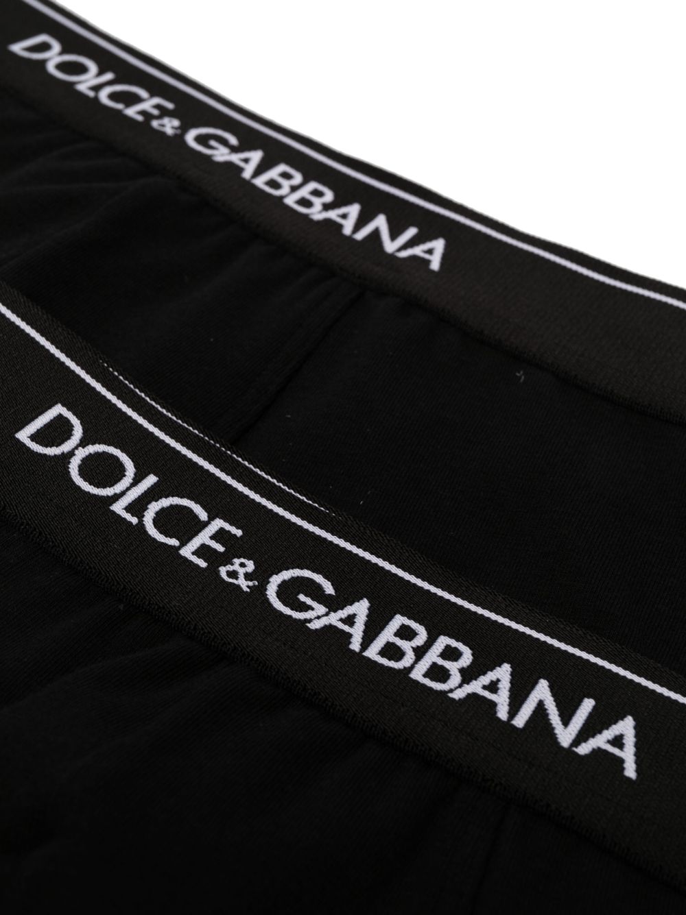 DOLCE e GABBANA Slip in bi-pack neri con vita elasticizzata con logo 