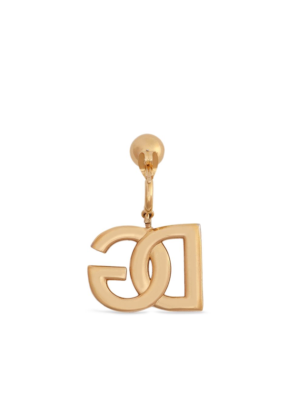DOLCE e GABBANA Orecchini DG in ottone galvanica oro con chiusura a clip 