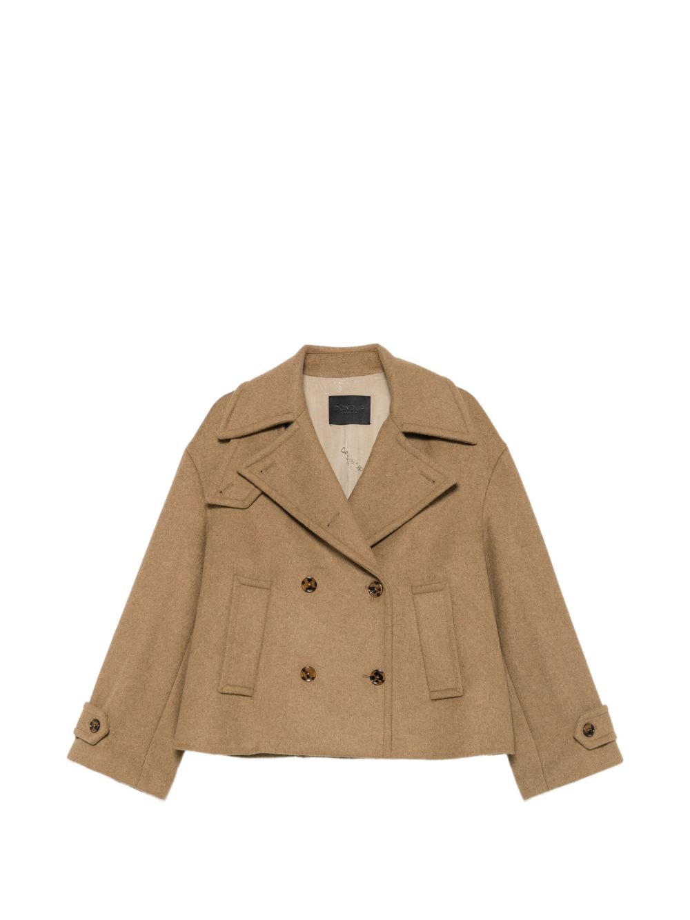 DONDUP Cappotto corto doppiopetto marrone cammello 