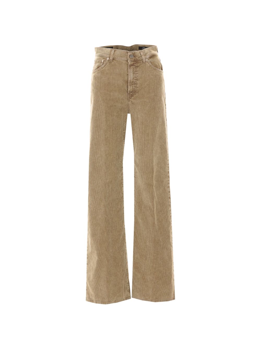 DONDUP Pantaloni lunghi Amber in velluto a costine beige a gamba leggermente svasata 