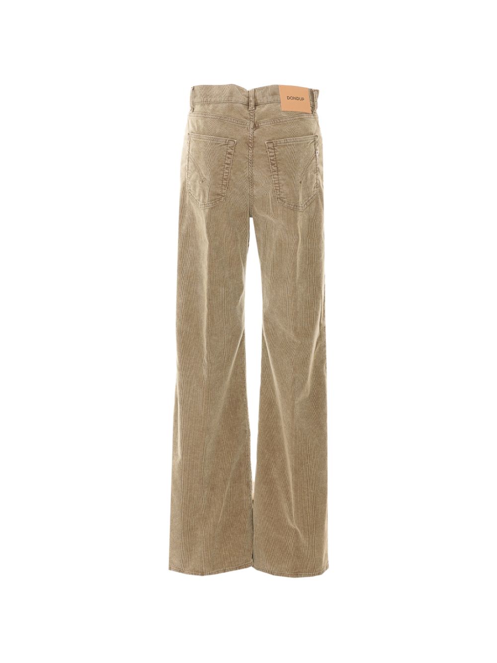 DONDUP Pantaloni lunghi Amber in velluto a costine beige a gamba leggermente svasata 
