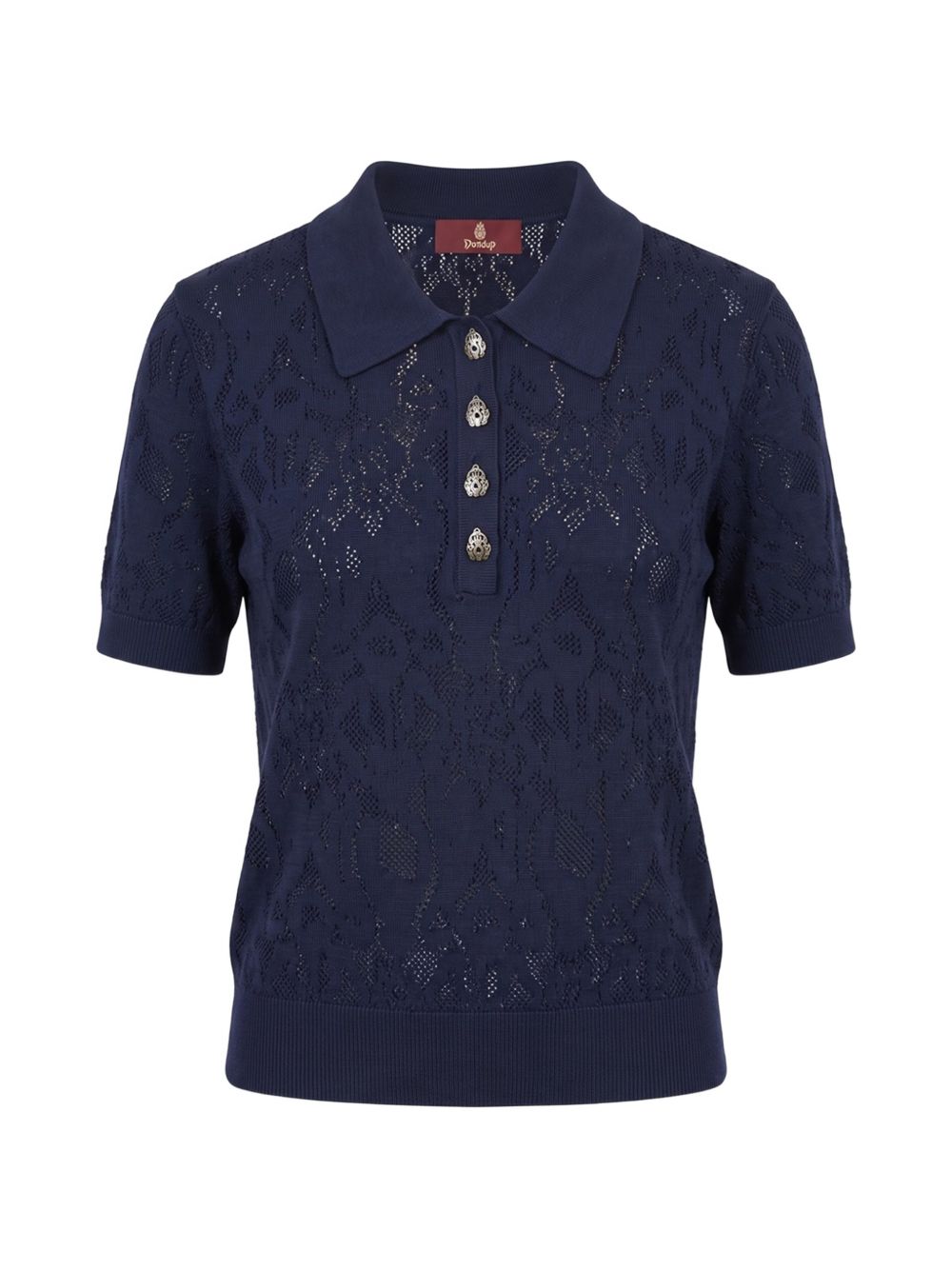 DONDUP Abito blu semitrasparente in pizzo 
