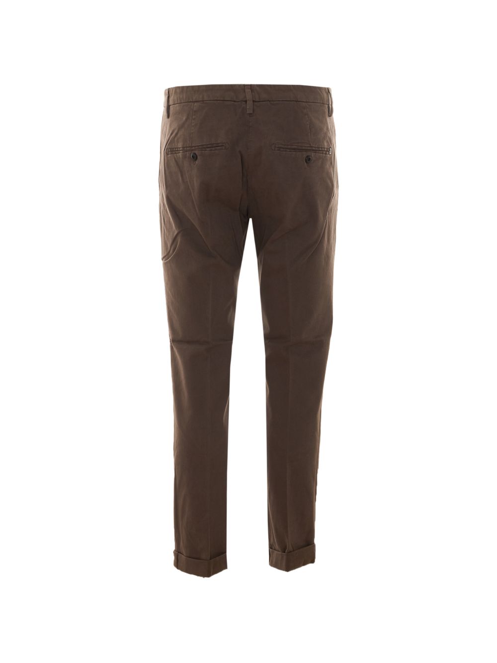 DONDUP Jeans marroni con risvolto e logo posteriore 